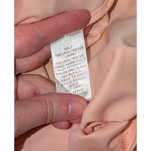 She + Sky Romper S Women's Orange Speckle Print Ruffle Strap Shorts One Piece - Picture 9 of 9